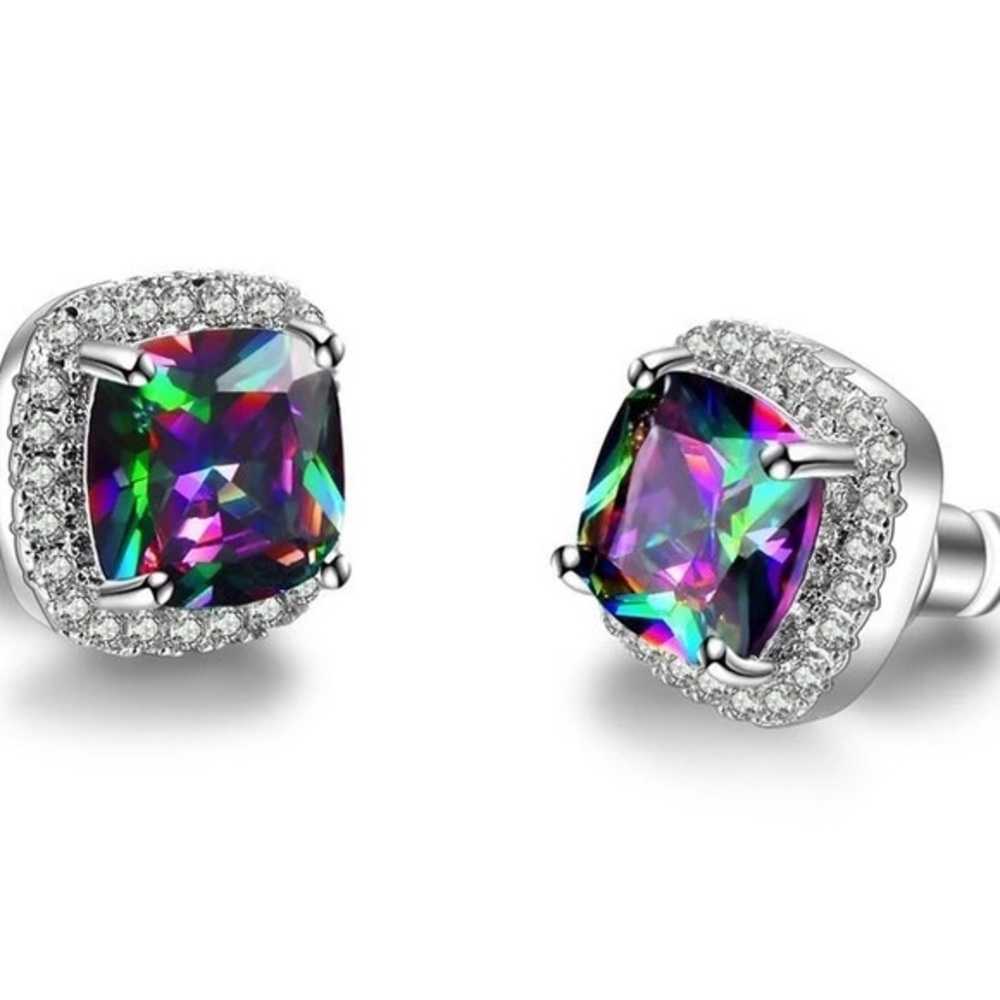 Rainbow Birthstone Earrings - Picture 3 of 4